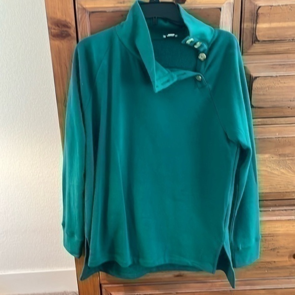J. Crew Women’s Green Tunic Sweatshirt Size Large NWOT
